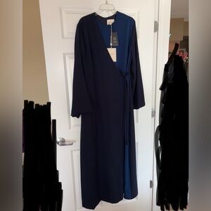 Wrap Maxi Dress in Navy and Royal Blue by Veiled